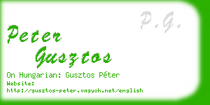 peter gusztos business card